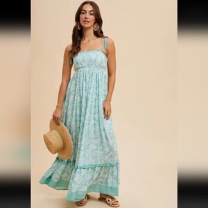 Floral Blue Maxi Dress